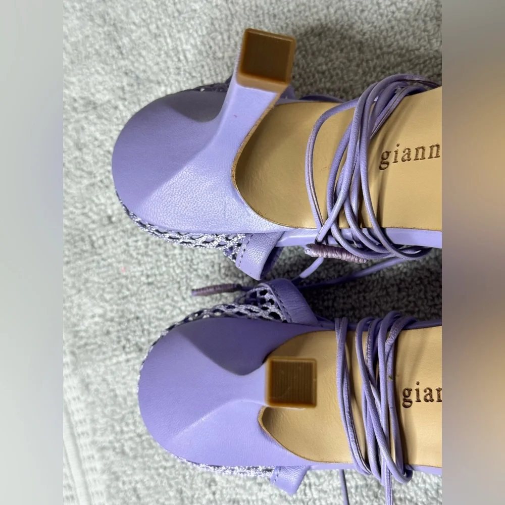 Gianni Bini Lavender Mesh Lace-Up Sandals - Picture 5 of 7